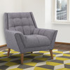 Armen Living Cobra Mid-century Modern Chair In Dark Gray Linen And Walnut Legs