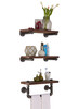 Armen Living 20" Conrad Industrial Pine Wood Floating Wall Shelf In Gray And Walnut Finish