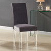 Armen Living Dalia Modern And Contemporary Dining Chair In Gray Velvet With Acrylic Legs - Set Of 2