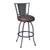 Armen Living Dynasty 26" Counter Height Barstool In Mineral Finish With Bandero Tobacco