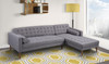 Armen Living Element Right-side Chaise Sectional In Dark Gray Linen And Walnut Legs