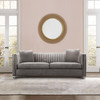 Armen Living Emperor Contemporary Sofa With Acrylic Finish, Beige Fabric And Pillows
