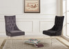 Armen Living Gobi Modern And Contemporary Tufted Dining Chair In Gray Velvet With Acrylic Legs