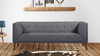 Armen Living Hudson Mid-century Button-tufted Sofa In Dark Gray Linen And Walnut Legs