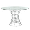 Armen Living Ibiza Brushed Stainless Steel Dining Table With Clear Glass