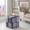 Armen Living Joy Contemporary Short Ottoman In Gray Velvet