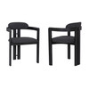 Jazmin Contemporary Dining Chair In Black Brushed Wood Finish And Charcoal Fabric - Set Of 2