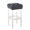 Armen Living Kara Contemporary 30" Bar Height Barstool In Grey Faux Leather With Acrylic Legs