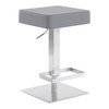 Kaylee Contemporary Swivel Barstool In Brushed Stainless Steel And Grey Faux Leather