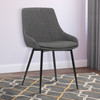 Armen Living Mia Contemporary Dining Chair In Charcoal Fabric With Black Powder Coated Metal Legs