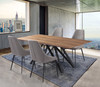 Modena Contemporary Dining Table In Matte Black Finish And Walnut Wood Top