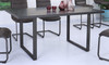 Armen Living Newark Contemporary Dining Table In Gray Powder Coated Finish And Rusted Black