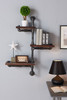 Armen Living 30" Orton Industrial Pine Wood Floating Wall Shelf In Gray And Walnut Finish