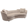 Armen Living Palisade Transitional Sofa In Sand Fabric With Brown Legs