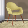 Armen Living Phoebe Mid-century Dining Chair In Walnut Finish And Green Fabric