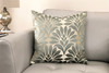 Gisela Contemporary Decorative Feather And Down Throw Pillow In Jade Jacquard Fabric