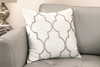 Paxton Contemporary Decorative Feather And Down Throw Pillow In Light Gray Jacquard Fabric