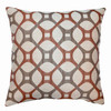 Roxbury Contemporary Decorative Feather And Down Throw Pillow In Coral Jacquard Fabric