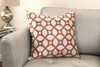 Roxbury Contemporary Decorative Feather And Down Throw Pillow In Coral Jacquard Fabric