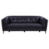 Primrose Contemporary Sofa In Dark Metal Finish And Navy Genuine Leather