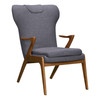 Ryder Mid-century Accent Chair In Champagne Ash Wood Finish And Dark Grey Fabric