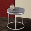 Armen Living Sunset End Table In Brushed Stainless Steel Finish With Grey Top