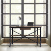 Theo Industrial Desk In Industrial Grey And Pine Wood Top