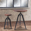 Armen Living Tribeca Adjustable Barstool In Industrial Grey Finish With Ash Wood Seat