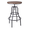 Titan Industrial Adjustable Pub Table In Industrial Grey And Pine Wood Top