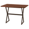 Armen Living Valencia Contemporary Rectangular Bar Table In Auburn Bay Finish With Sedona Wood Top