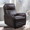 Wolfe Contemporary Recliner In Dark Brown Genuine Leather