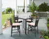 Armen Living Tropez Outdoor Patio Wicker Barstool With Water Resistant Beige Fabric Cushions