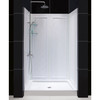 Dreamline 32 In. D X 48 In. W X 76 3/4 In. H Center Drain Acrylic Shower Base And Qwall-5 Backwall Kit In White DL-6070C-01