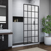 Dreamline French Linea Toulon 34 In. W X 72 In. H Single Panel Frameless Shower Door, Open Entry Design In Satin Black SHDR-3234721-89