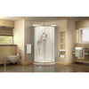 Dreamline Prime 33 In. X 33 In. X 76 3/4 In. H Sliding Shower Enclosure, Shower Base And Qwall-4 Acrylic Backwall Kit, Clear Glass - DL-6152-CL