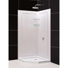 Dreamline Prime 33 In. X 33 In. X 76 3/4 In. H Sliding Shower Enclosure, Shower Base And Qwall-4 Acrylic Backwall Kit, Frosted Glass - DL-6152-FR