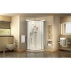 Dreamline Prime 36 In. X 36 In. X 76 3/4 In. H Sliding Shower Enclosure, Shower Base And Qwall-4 Acrylic Backwall Kit, Clear Glass - DL-6153-CL