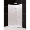 Dreamline Prime 38 In. X 38 In. X 76 3/4 In. H Sliding Shower Enclosure, Shower Base And Qwall-4 Acrylic Backwall Kit, Frosted Glass - DL-6154-FR