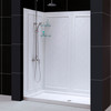 Dreamline 34 In. D X 60 In. W X 76 3/4 In. H Slimline Single Threshold Shower Base And Qwall-5 Acrylic Backwall Kit - DL-6191