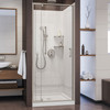 Dreamline Flex 32 In. D X 32 In. W X 76 3/4 In. H Semi-frameless Pivot Shower Door, Slimline Shower Base And Backwall Kit - DL-6217C-01CL