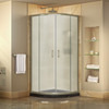 Dreamline Prime 36 In. X 36 In. X 74 3/4 In. Corner Sliding Shower Enclosure And Slimline Shower Base Kit, Frosted Glass - DL-6702-FR