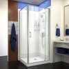 Dreamline Flex 36 In. D X 36 In. W X 76 3/4 In. H Semi-frameless Pivot Shower Enclosure, Slimline Shower Base And Backwall Kit - DL-6717-01CL