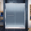 Dreamline Infinity-z 34 In. D X 60 In. W X 74 3/4 In. H Semi-frameless Sliding Shower Door And Slimline Shower Base Kit, Frosted Glass - DL-6972-FR