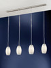 Eglo 4x60w Multi Light Pendant W/ Matte Nickel Finish & White  Wiped Glass - 88955A