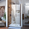 Dreamline Unidoor 35-36 In. W X 72 In. H Frameless Hinged Shower Door With Support Arm, Clear Glass - SHDR-20357210C