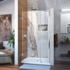 Dreamline Unidoor 37-38 In. W X 72 In. H Frameless Hinged Shower Door With Support Arm, Clear Glass - SHDR-20377210