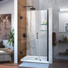 Dreamline Unidoor 39-40 In. W X 72 In. H Frameless Hinged Shower Door With Shelves, Clear Glass - SHDR-20397210S