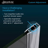 Dreamline Unidoor 54-55 In. W X 72 In. H Frameless Hinged Shower Door With Support Arm, Clear Glass - SHDR-20547210