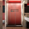 Dreamline Unidoor Plus 50-50 1/2 In. W X 72 In. H Frameless Hinged Shower Door, Clear Glass - SHDR-245007210