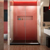 Dreamline Unidoor Plus 53-53 1/2 In. W X 72 In. H Frameless Hinged Shower Door, Clear Glass - SHDR-245307210